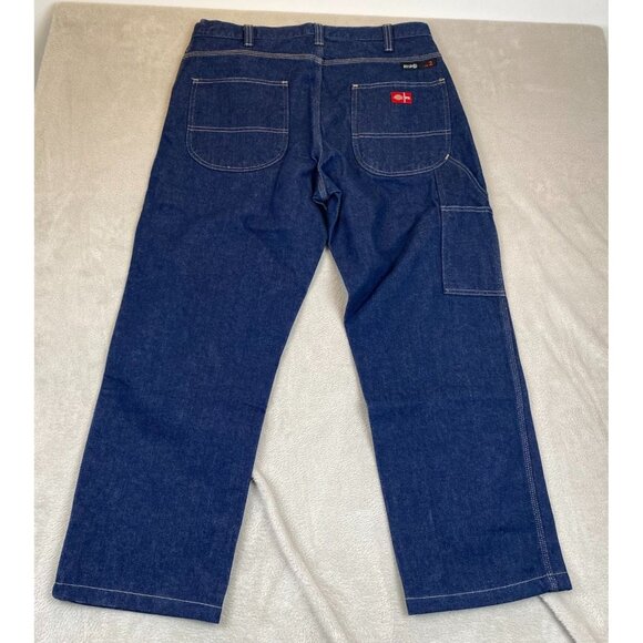 NWT Dickies Mens Flame Resistant Carpenter Jeans 36x30 Work Pants Blue Denim - Picture 9 of 16